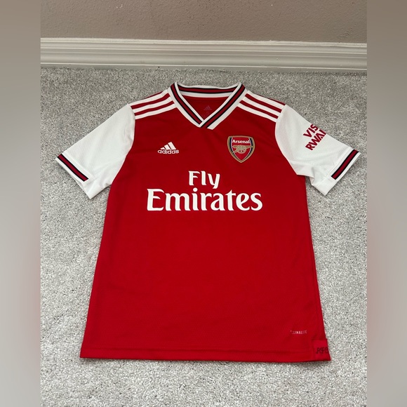 EUC Adidas Kids Arsenal Red White Soccer Jersey, size Small - Picture 1 of 7